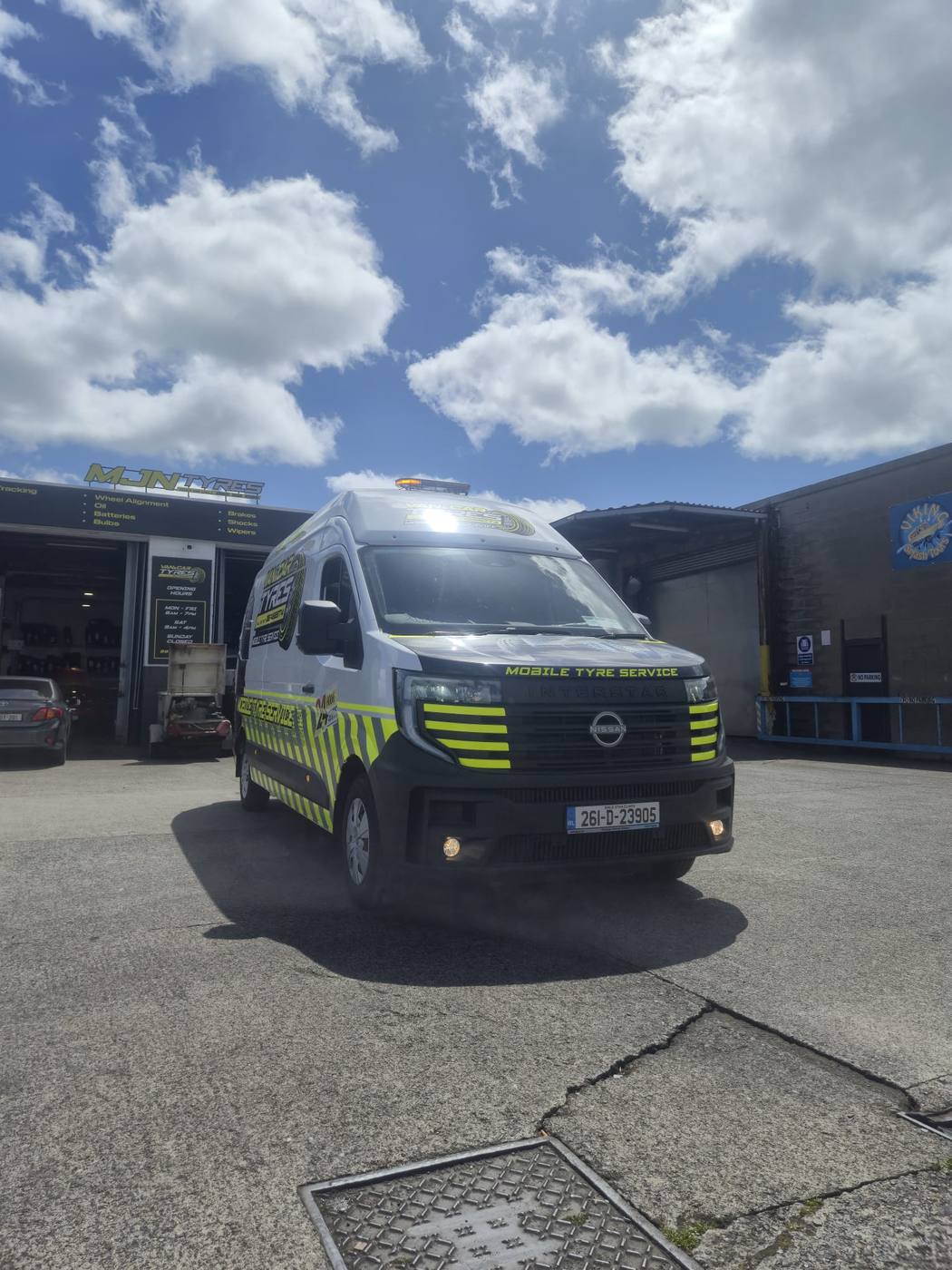 MJN Tyres mobile tyre service van - professional mobile tyre fitting Dublin and Kildare